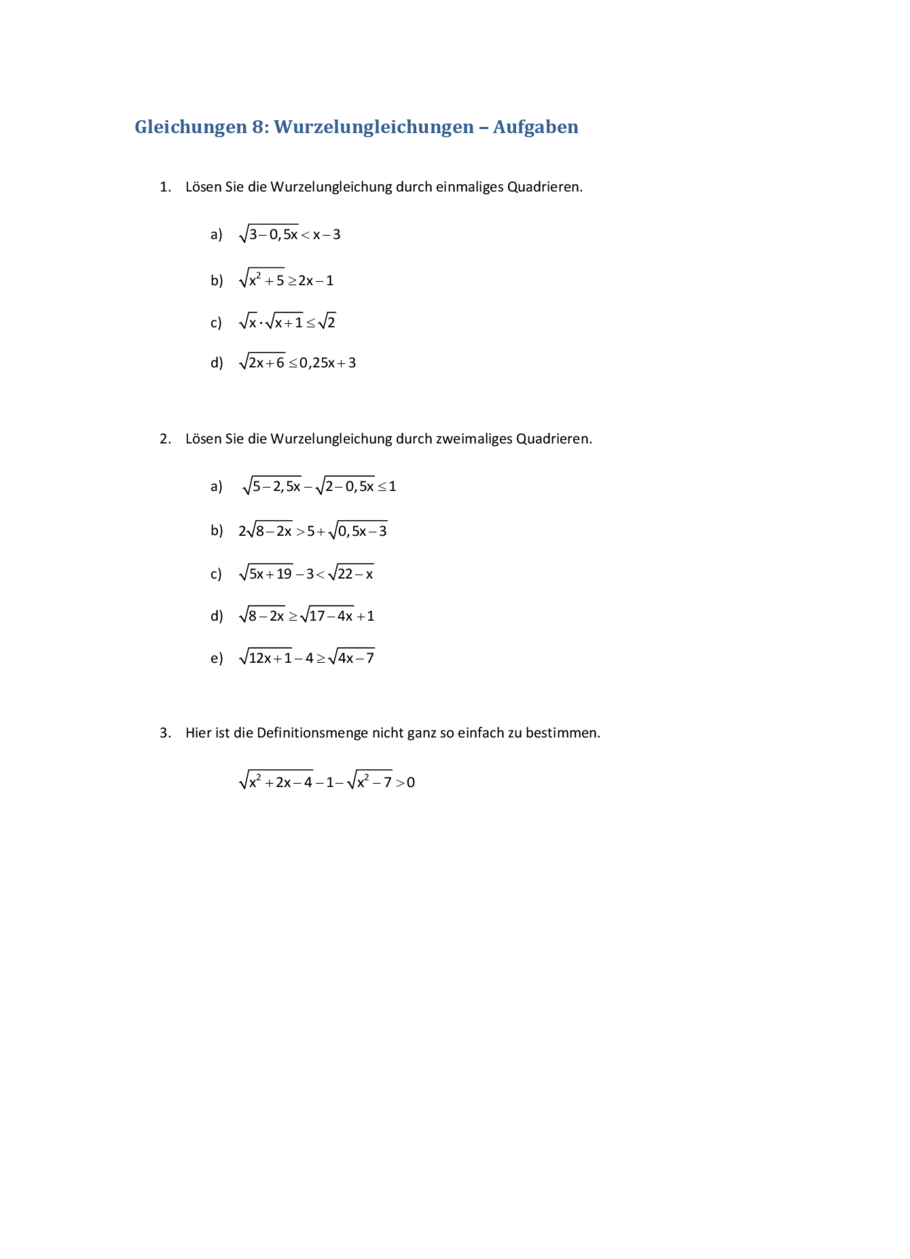 Wurzelungleichungen, Seite 3