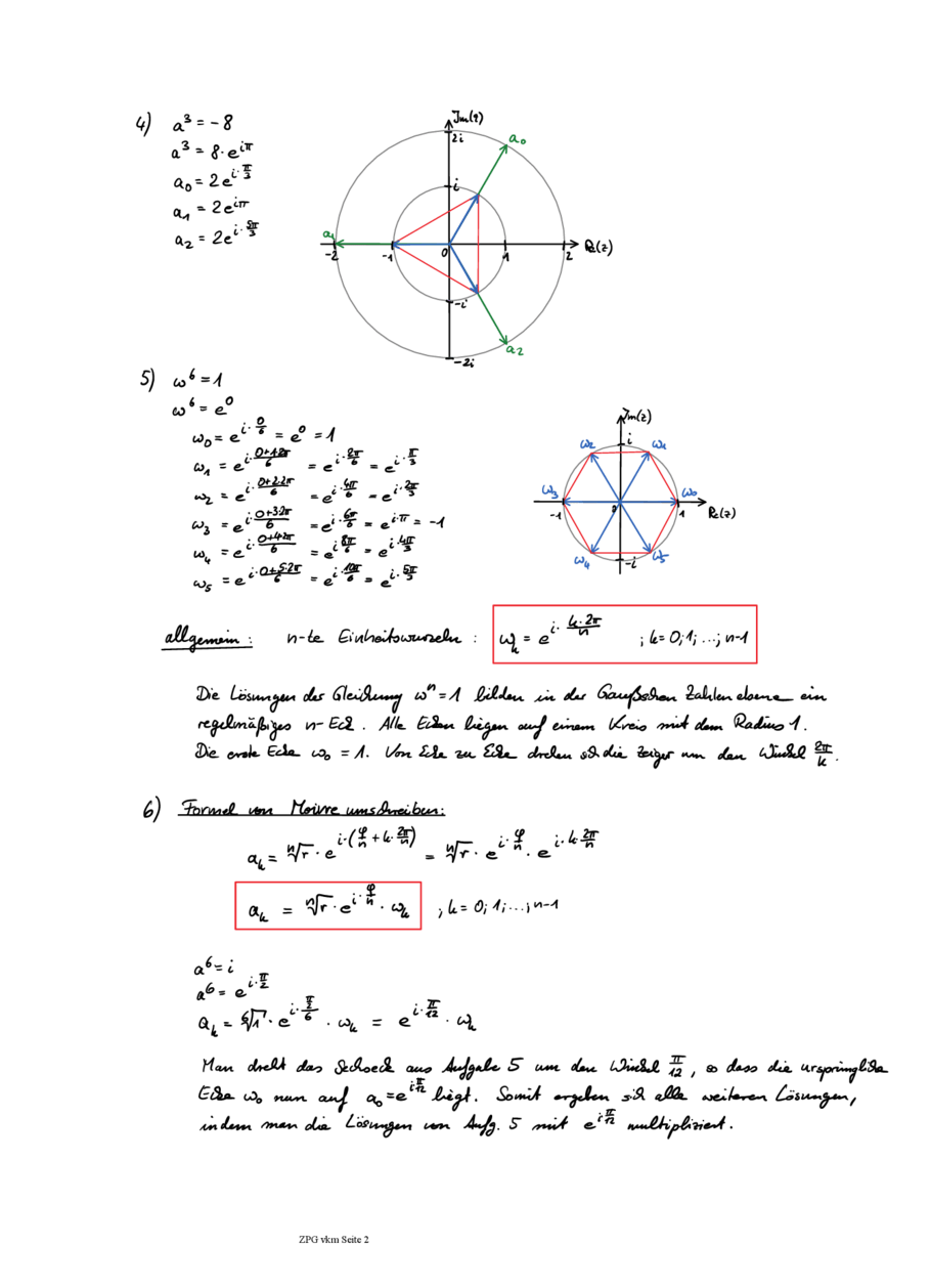 Lösung: Wurzeln aus komplexen Zahlen, Seite 2