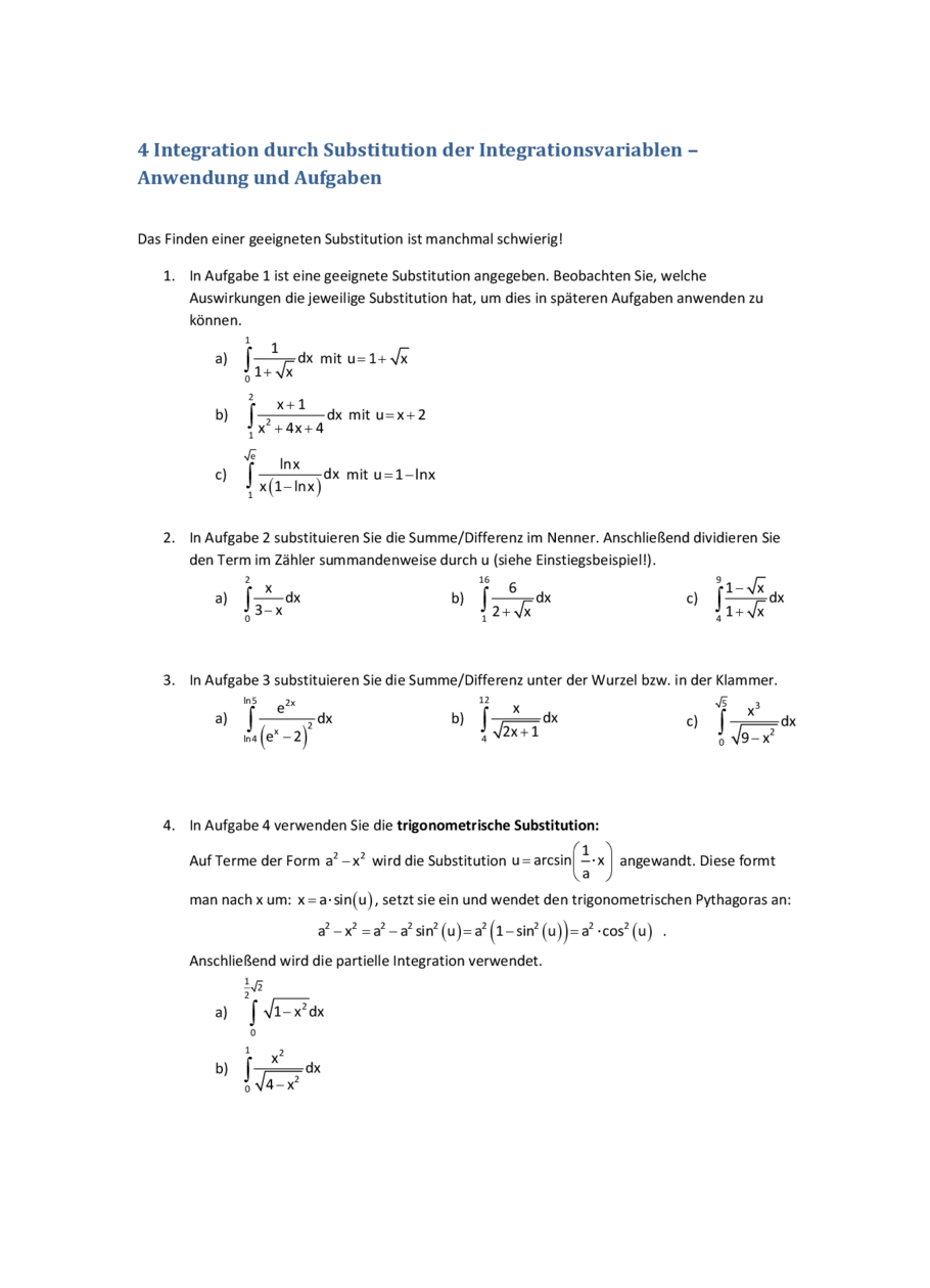 Substitution der Integrationsvariablen, Seite 2