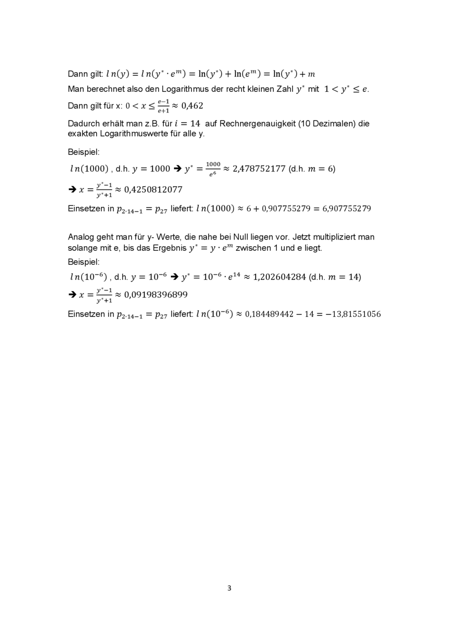Effektive Taylorreihen zur Berechnung von Logarithmen, Seite 3