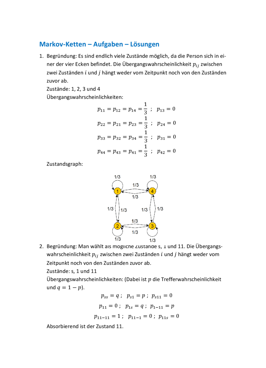 Markov-Ketten: Lösung, Seite 2