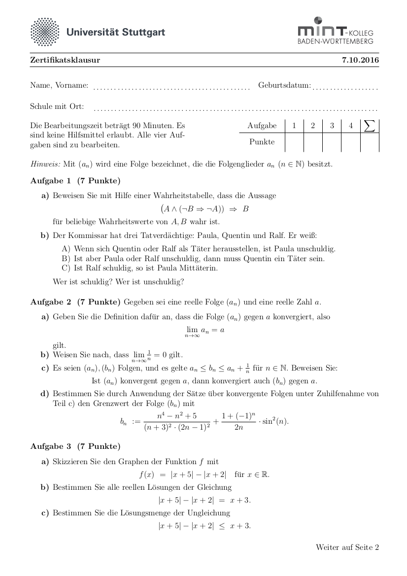 Lösungen, Seite 1