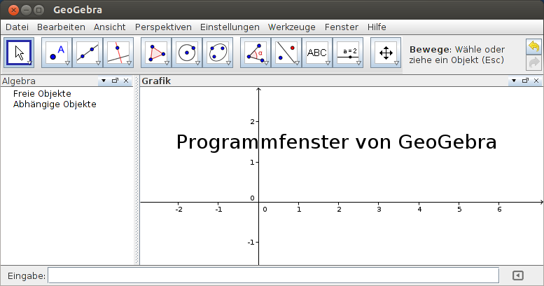 Programmfenster von GeoGebra
