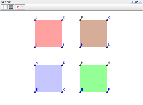 GeoGebra: 4 Quadrate
