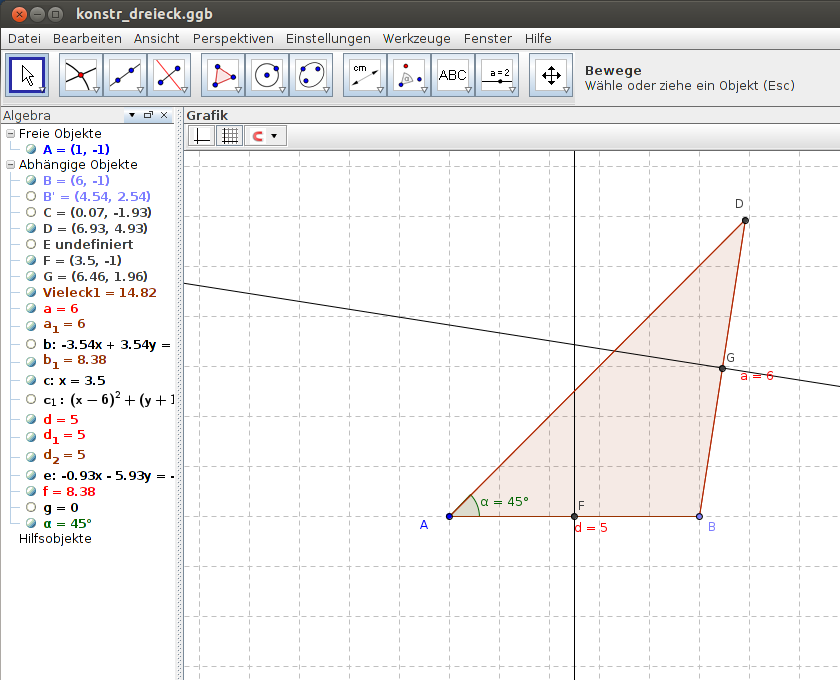 GeoGebra: Konstruktion Schwerpunkt