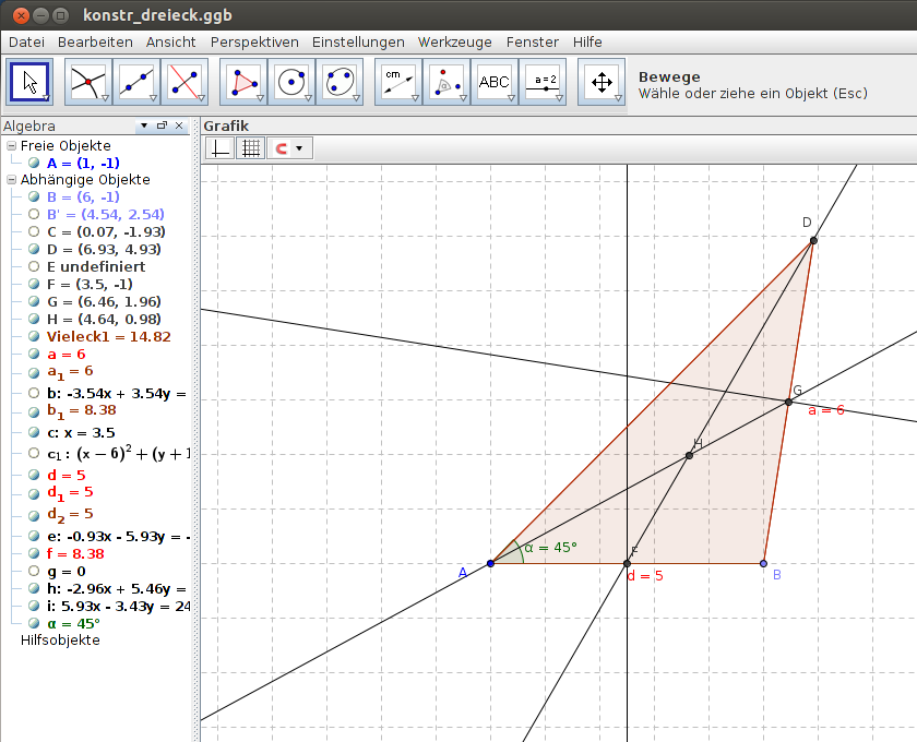 GeoGebra: Konstruktion Schwerpunkt