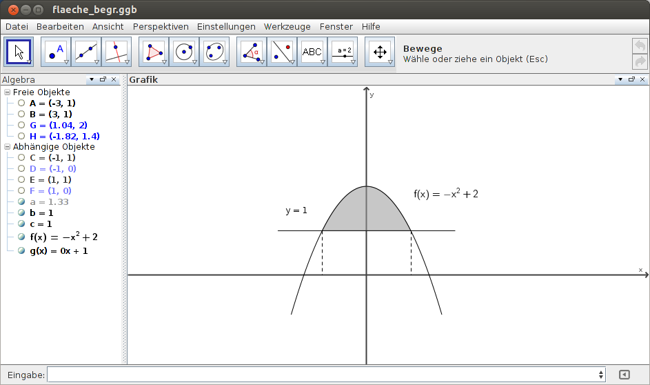 GeoGebra: Funktion auf Intervall