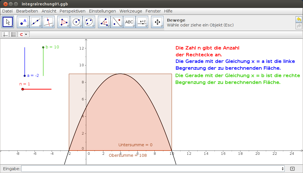 GeoGebra: Fläche annähern
