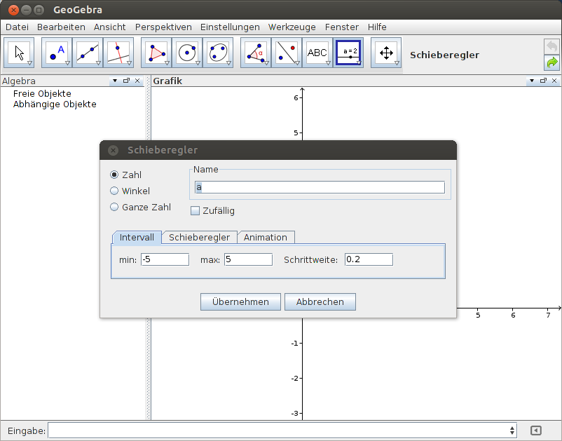 GeoGebra: Schieberegler
