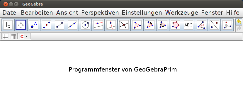 Programmfenster von GeoGebraPrim