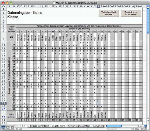 Auswertungsmappen (Klasse)
