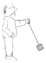 Mann mit Fadenpendel