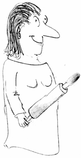 Frau mit Nudelholz