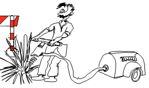 Bauarbeiter mit Presslufthammer