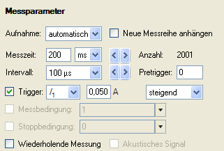 Messparameter Cassy 2