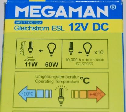 Vergleichsangaben Energiesparlampe - Glühlampe