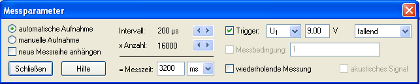 Messparameter eingeben