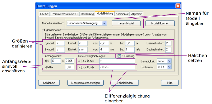 Eingabe der Differentialgleichung