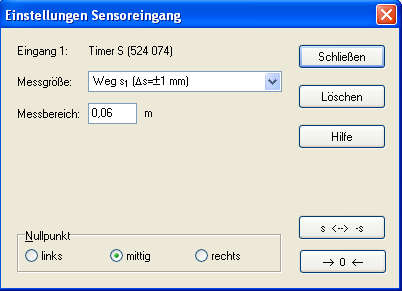 Einstellungen Timer und Sensor