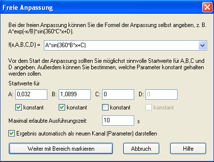 Funktionsanpassung durchführen