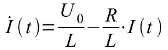 dI(t)/dt=U0/L-R/L*I(t)