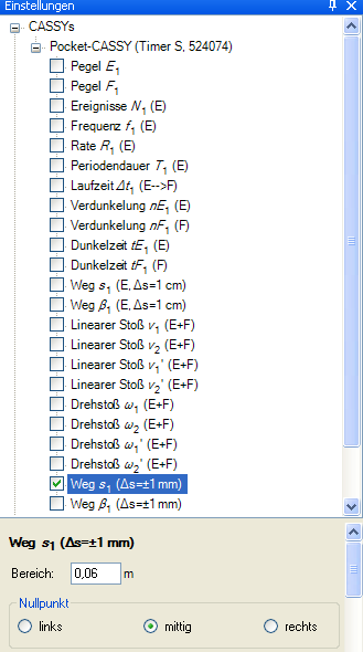 Einstellungen Timer und Sensor