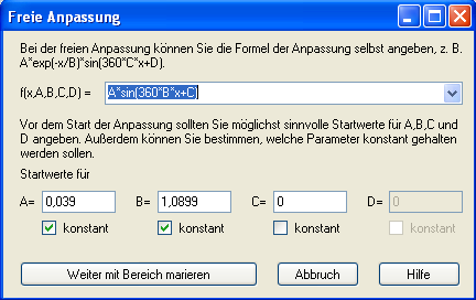 Funktionsanpassung durchführen