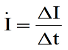 dI(t)/dt=(ΔI)/(Δt)