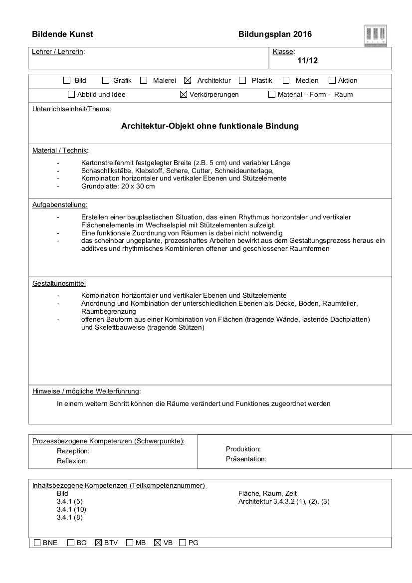 Architektur-Objekt ohne funktionale Bindung