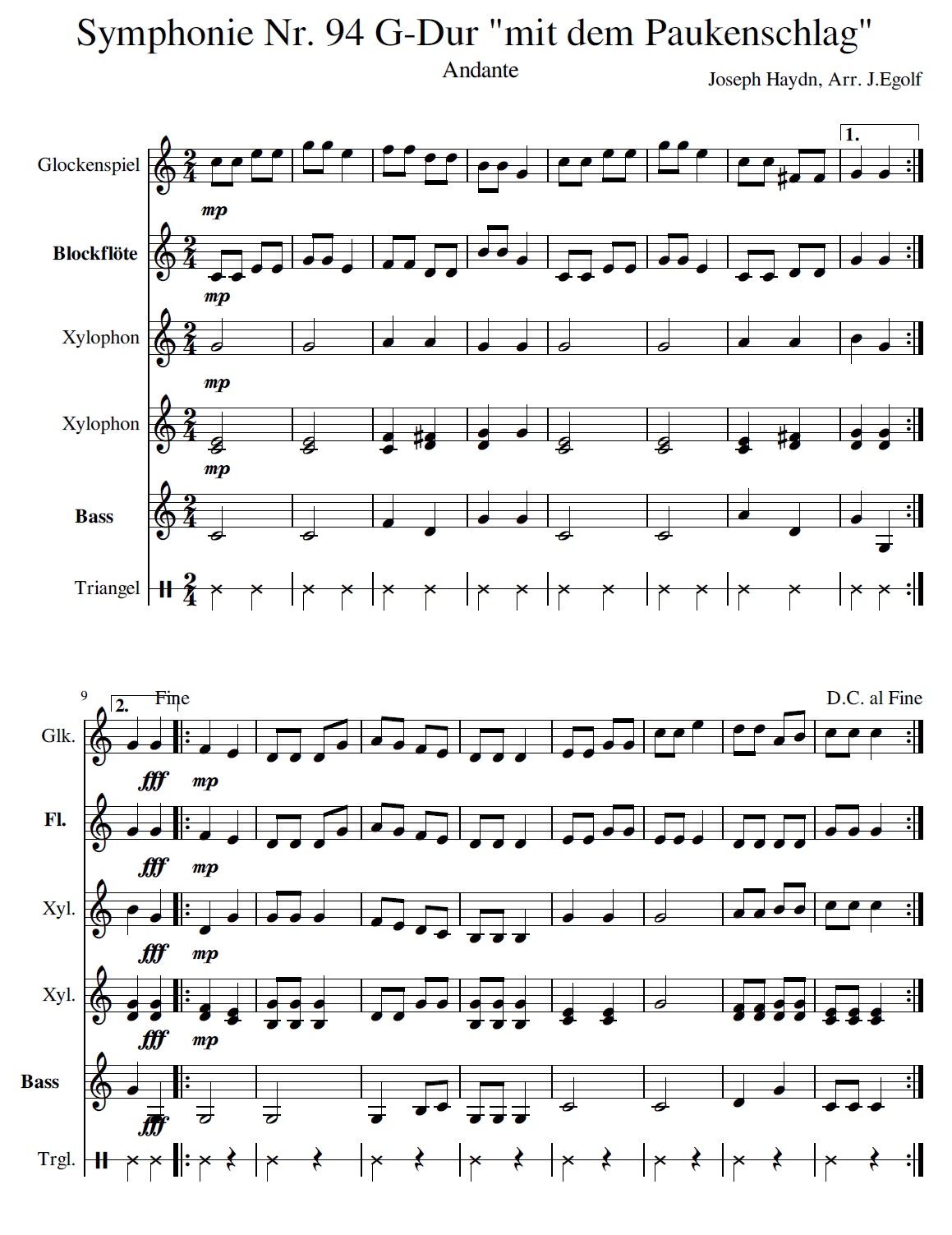 Spielsatz Paukenschlag Haydn