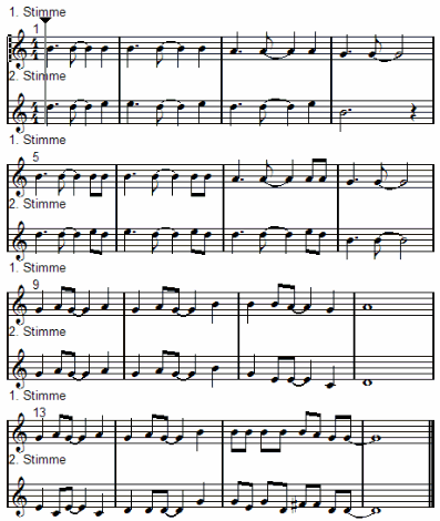 Noten 1. und 2. Stimme