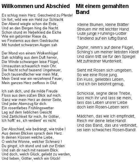 Willkommen und Abschied / Mit einem gemahlten Band