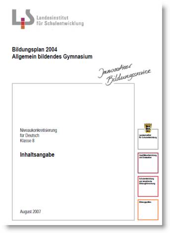 Niveaukonkretisierung Klasse 8 – Inhaltsangabe