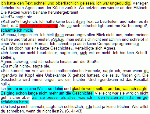 Text mit Hervorhebungen