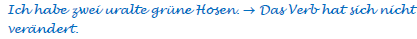 Verb hat sich nicht verändert