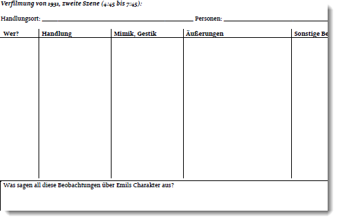 Vorschau Arbeitsblatt zur zweiten Szene: 
