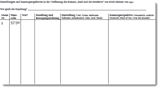 Arbeitsblatt "Emil und die Detektive"