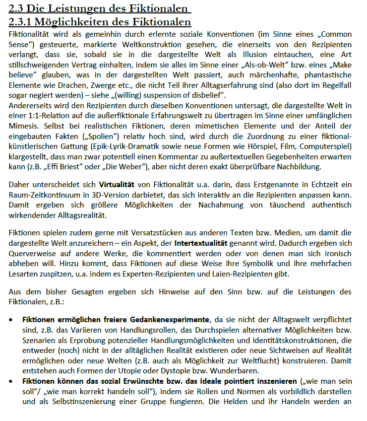 Möglichkeiten des Fiktionalen