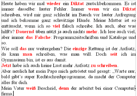 fehlerfreier Vergleichstext