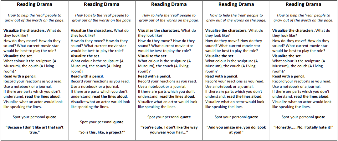 Reading drama tips