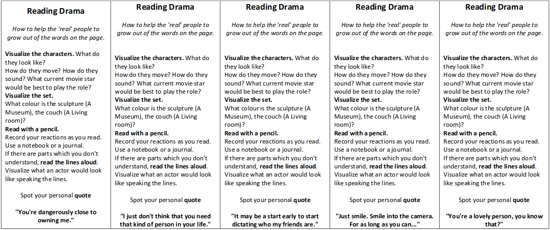 Reading drama tips