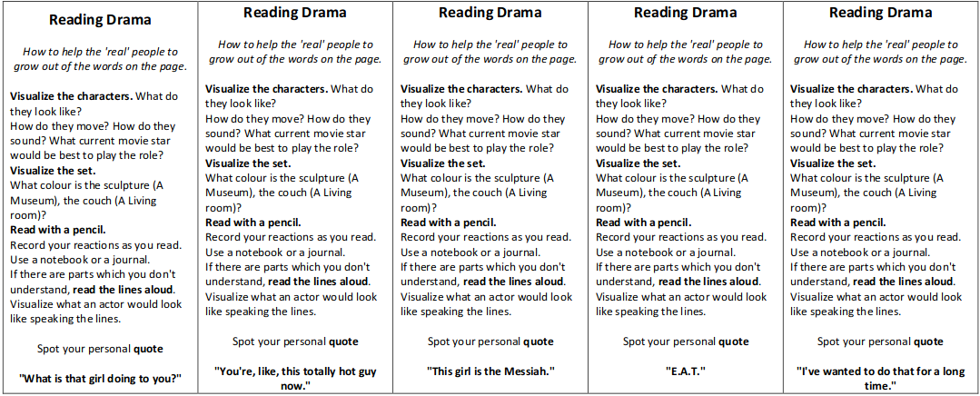 Reading drama tips