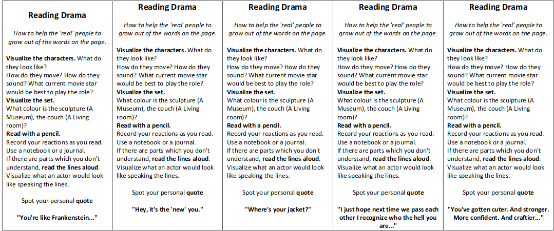 Reading drama tips