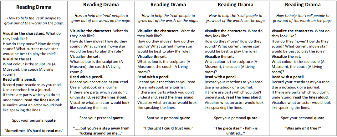 Reading drama tips