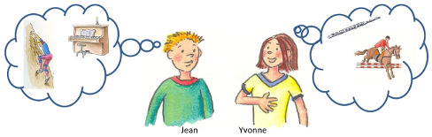 Jean und Yvonne unterhalten sich über Hobbies