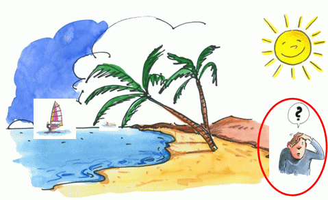 A la plage, à 15h00