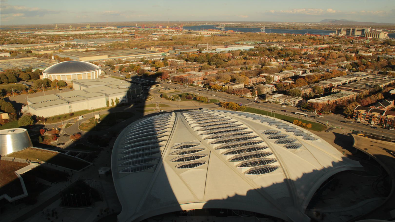 Luftaufnahme des Olympiastadions in Montreal
