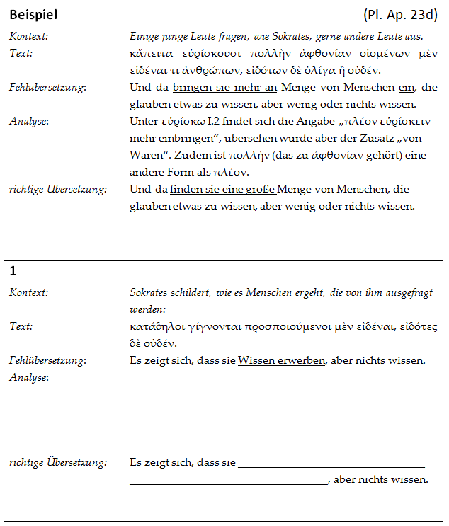 Fehleranalyse mit Hilfe des Wörterbuchs 1