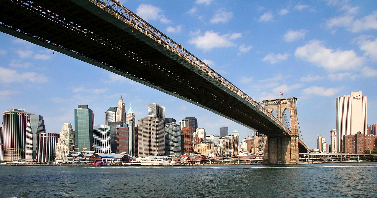 Manhattan, New York City mit Brooklyn Bridge