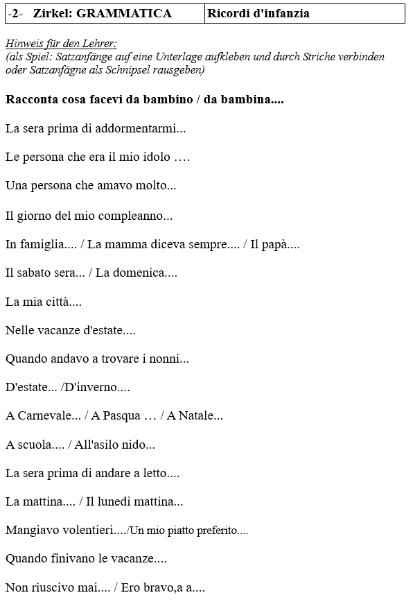 Arbeitsblatt Nummer zwei